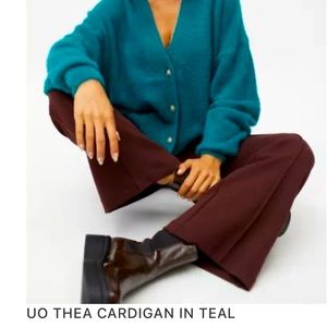 UO Thea Cardigan in Teal size XS